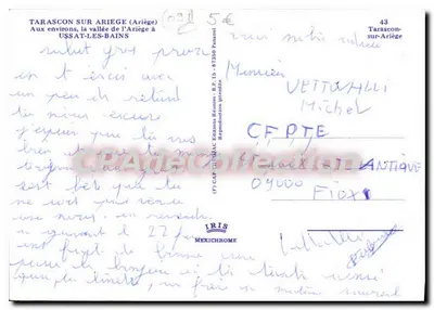 Tarascon-sur-Ariège — a vallée do Ariège em Ussat-les-Bains — IRIS Mexichrome — Verso