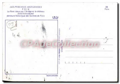 Foix — Stary most nad Ariège i zamek — IRIS — Rewers