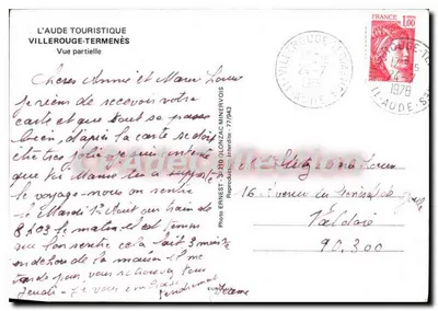 Villeroche-Termenès — Częściowy widok — Foto Ernest, 3-210 Olonzac — Rewers