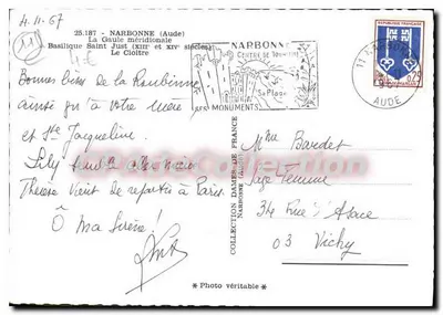 Bazylika św. Justa i św. Jacqueliny — Klasztor — NARBONNE (Aude) — Wydawca: SFS MONUMENTS — Rewers