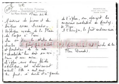Charleville-Mézières — Dzika plac i kościoł — Wydawnictwo ATMO — Rewers