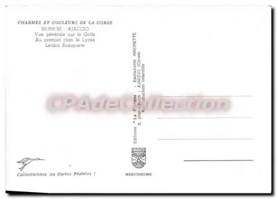 Półnowoczesna pocztówka Ajaccio Ogólny widok na Zatokę Na pierwszym planie Lycée — Rewers