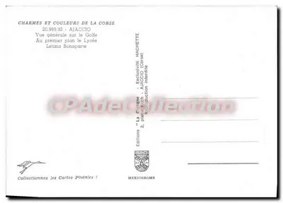 Ogólny widok na Zatokę Ajaccio — Ajaccio — Wydawnictwo Diplomate — Rewers