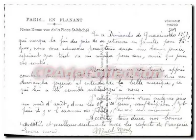 Notre-Dame de Paris — vue de la Place Saint-Michel — éditeur PARIS... EN FLANANT — Verso