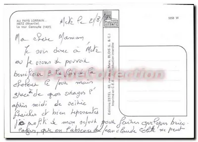 Półnowoczesna Au Pays Lorrain Metz Moselle La Tour Camoufle — Rewers