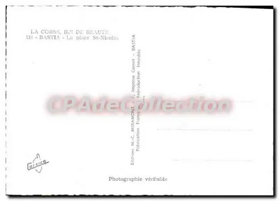 Bastia - Place Saint-Nicolas — Luftbild — Éditions M.-C. Miramont — Rückseite
