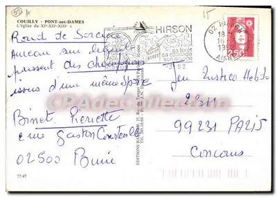 Couilly-Pont-aux-Dames — Igreja dos séculos XI-XII-XIII — Éditions Ragon — Verso