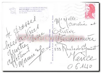 Bonaparte atravessando as Alpes — por David (Museu de Versailles) — Éditions d'Art Acquit, Paris — Verso