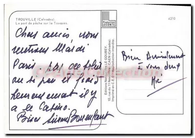 Trouville — Fischereihafen an der Touques — Editions Normandies LECONTE n°4210 — Rückseite