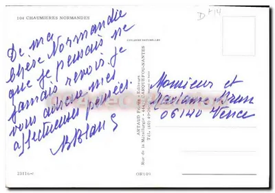 Chaumieres — Normandia — Artaud Frères, editori — Verso