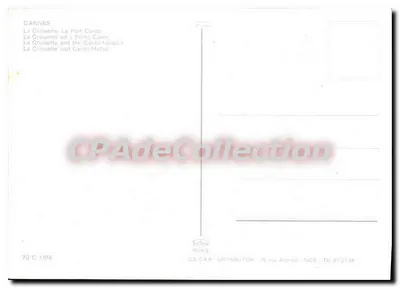 Cannes — A Croisette e o Porto Canto — editor Patellé, n° 70 C 1.016 — Verso