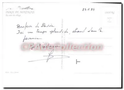 Wioska alpejska — widok z centrum wioski — René Gérard — Rewers