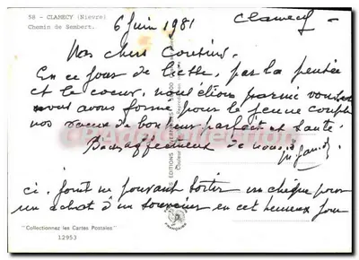 Clamecy (Nièvre) — vista da cidade a partir do caminho de Sembert — Edições VERNESSES — Verso