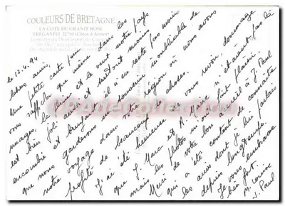 TREGASTEL — A Côte de Granit Rose — editor COULEURS DE BRETAGNE — Verso