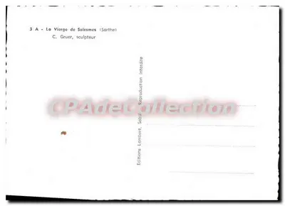 Dziewica z Solesmes (Sarthe) — figura wykonana przez C. Gruera — Wydawnictwo Lambert — Rewers