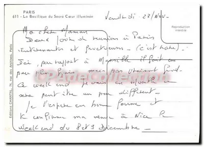Paris — The Sacré-Cœur — Editions CHANTAL, Paris, n°611 — Back