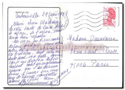 Manche 50 — Cartão postal turístico com mapa e vistas — Editor não visível — Verso