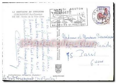 Concarneau (Sul do Finistère) — Entrada da Ville Close — Éditions d'Art Jos — Verso