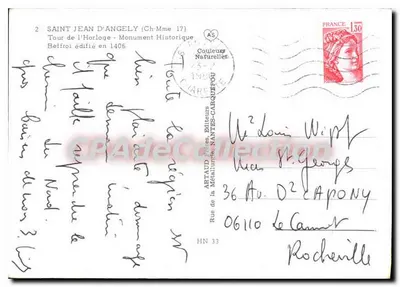 Saint-Jean-d'Angély — Torre da Hora — editor AS — Verso