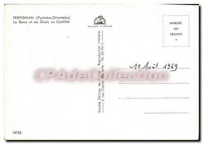 Perpignan — La Basse i jej nabrzeża przy Castillet — Éditions de France — Rewers
