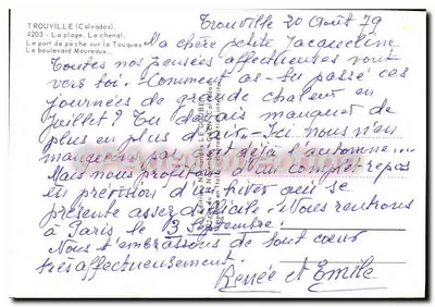 Trouville — Herinnering aan Trouville — Uitgever Cmy, n° 2740 — Achterkant