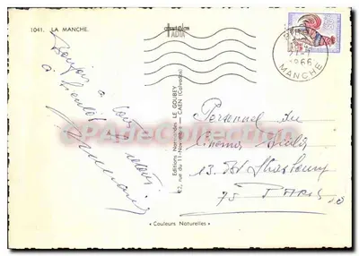 La Manche — Carta postal ilustrada — Edições Normandas — Verso