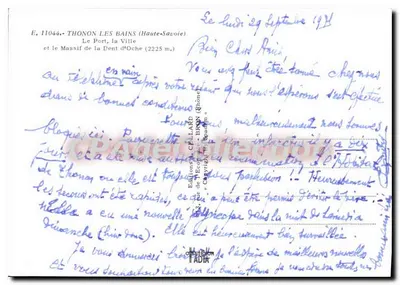 Thonon-les-Bains — O Porto e o Massif da Dent d'Oche (2225 m) — Éditions de Cellard, n° E 11044 — Verso