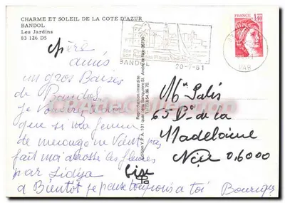 Widok Bandol — Plaże — Wydawnictwo Y.P.A. 101 — Rewers