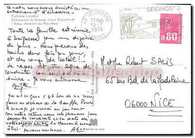 Echassiers do Grupo « Louis Gouyat » — Seignosse — Edições REX — Verso