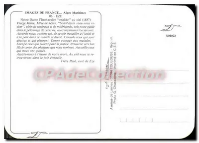 Eze-Village — Notre-Dame de l'Immaculée Kilisesi — Yayıncı Images de France — Arka yüz