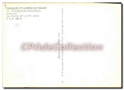 Conques-en-Rouergue — As absidas (séculos XI e XII) — Éditions Actuelles Jean-Jaurès, Paris — Verso
