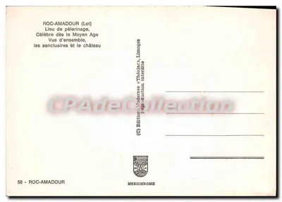 Roc-Amadour (Lot) — vue d'ensemble du château et des sanctuaires — Éditions Modernes Limoges — Rewers