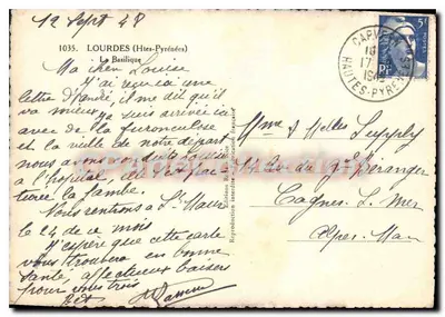 Lourdes — A Basílica — Éditions Réunies — Verso