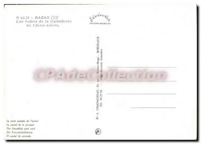Bazas (33) — Wzgórza katedry z XIII wieku — Wydawnictwo L. Chatagnéau, Bordeaux — Rewers