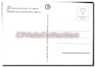 Lago das 9 Cores — Le Brec du Chambeyron — La Carterie Alpine — Verso