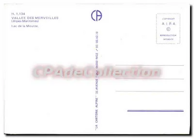 Lago da Moutte — Alpes-Maritimes — La Cartérie Alpine — Verso
