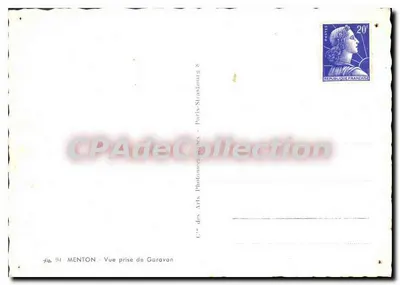 Menton — Widok z Garavan — Cie des Arts Photographiques — Rewers