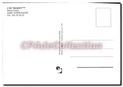 L'Op Traken — Hotel-Chalet em Super-Sauze — reprodução proibida — Verso