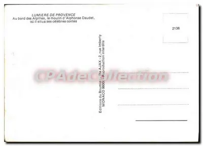 Moinho da Provença — Os contos do meu moinho — Éditions Lumière de Provence, n°2136 — Verso