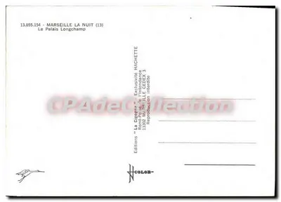 Marseille ban đêm (13) — Cung điện Longchamp — Éditions Hachette — Mặt sau