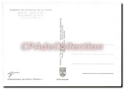 Calvi (Córsega) — O monumento aos Mortos e o curso Wilson — Edições 'La Girouette' — Verso