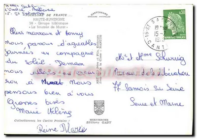 Folclore na Auvergne — Grupo folclórico de Murat — Gaby — Verso