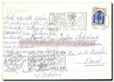 Jardín de los Palmeros — Hyères, Costa Azul — editor no identificado — Reverso