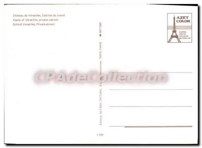 ヴェルサイユ宮殿 — 書斎 — Éditions AZET COLOR、No. V 500 — 裏面