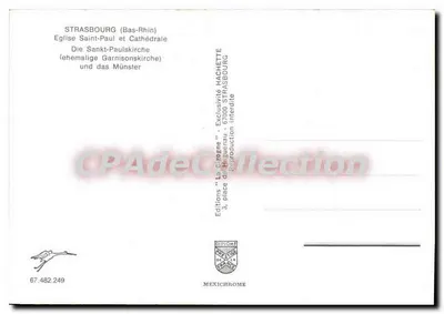 Estrasburgo - Igreja de São Paulo e Catedral — Edições La Clapagne — Verso
