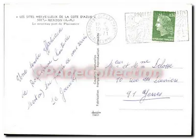 Le nouveau port de Plaisance — Menton (Alpes-Maritimes) — Éditeur : Les Sites Merveilleux de la Côte d'Azur, n° 5017 — Reverso
