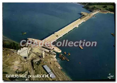 Barragem da Rance — vista aérea — Éditions Diplomate Mexichrome, série V.177