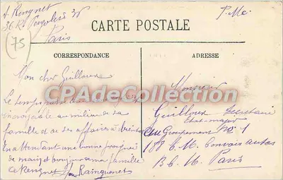 Paris — A Rue Soufflot e o Panteão — Editor não visível, número de série ilegível — Verso
