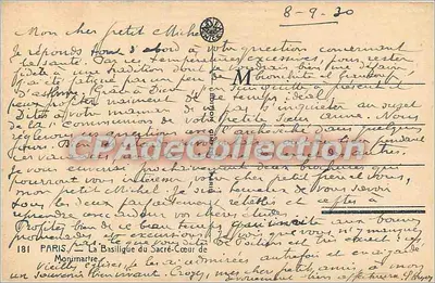 Sacré-Cœur de Montmartre — Paris — éditeur inconnu, n° de série non visible — Verso