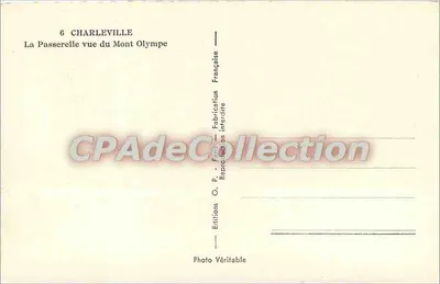 Charleville - A ponte vista do Monte Olimpo — Edições Véritable, Paris — Verso